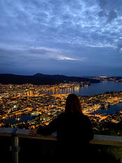 Blick auf Bergen vom Aussichtspunkt Fløyen