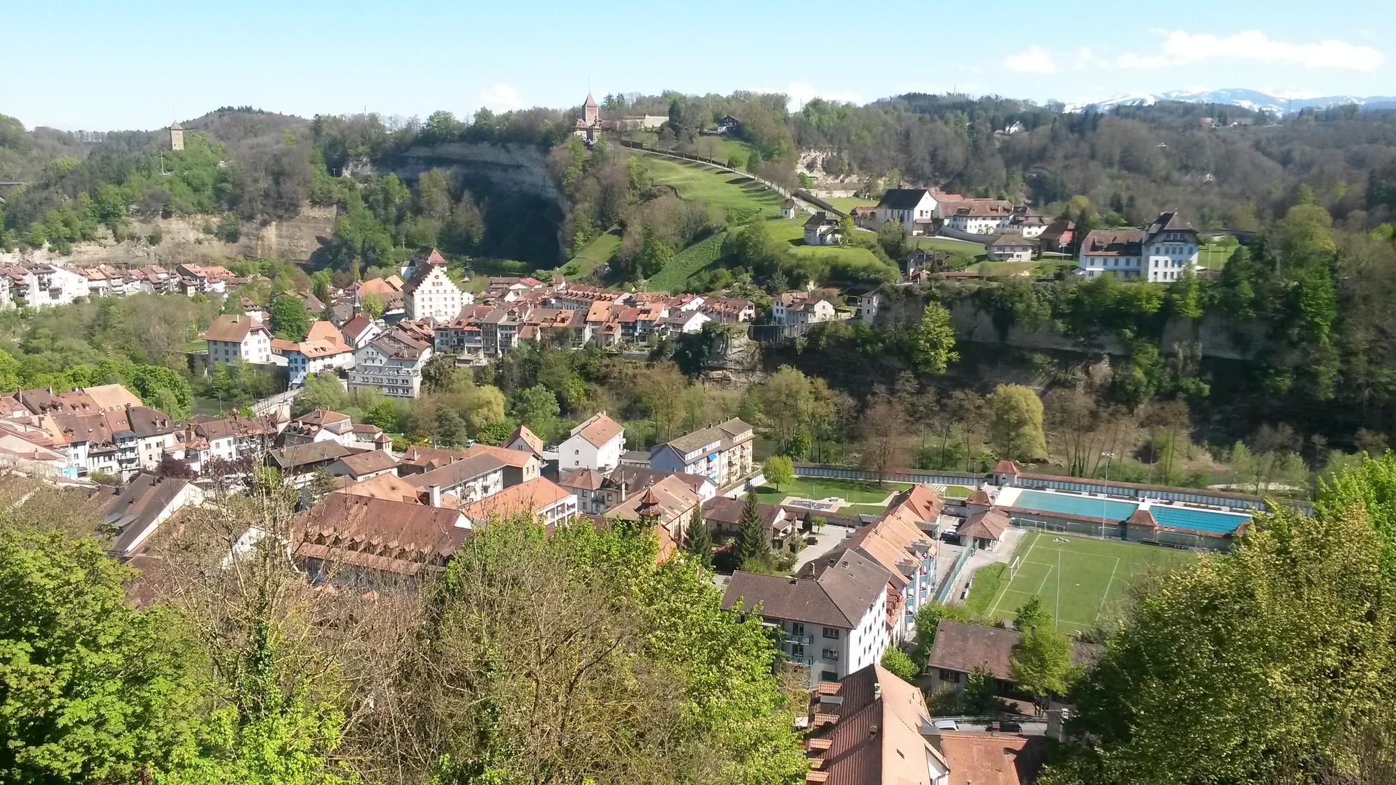 Blick auf die Altstadt von Fribourg